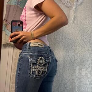 y2k studded miss chic flare jeans